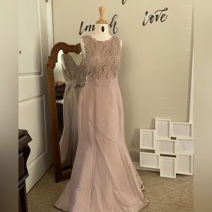 R&M Richards Beautiful champagne color night dress size 12